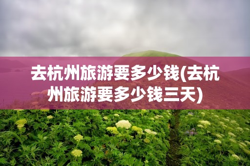 去杭州旅游要多少钱(去杭州旅游要多少钱三天)