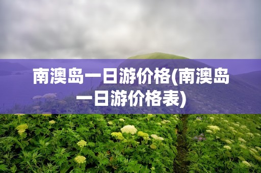 南澳岛一日游价格(南澳岛一日游价格表)