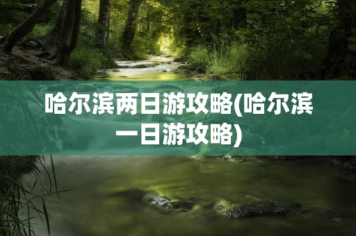 哈尔滨两日游攻略(哈尔滨一日游攻略)