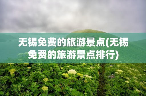 无锡免费的旅游景点(无锡免费的旅游景点排行)
