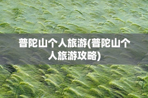普陀山个人旅游(普陀山个人旅游攻略)
