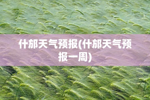什邡天气预报(什邡天气预报一周)