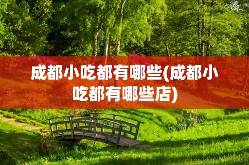 成都小吃都有哪些(成都小吃都有哪些店)