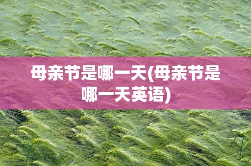母亲节是哪一天(母亲节是哪一天英语)