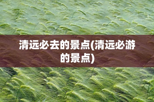 清远必去的景点(清远必游的景点)