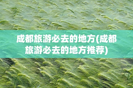 成都旅游必去的地方(成都旅游必去的地方推荐)