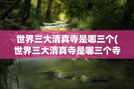 世界三大清真寺是哪三个(世界三大清真寺是哪三个寺庙)