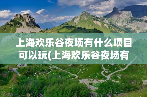 上海欢乐谷夜场有什么项目可以玩(上海欢乐谷夜场有什么项目可以玩的)