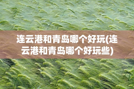 连云港和青岛哪个好玩(连云港和青岛哪个好玩些)