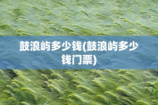 鼓浪屿多少钱(鼓浪屿多少钱门票)