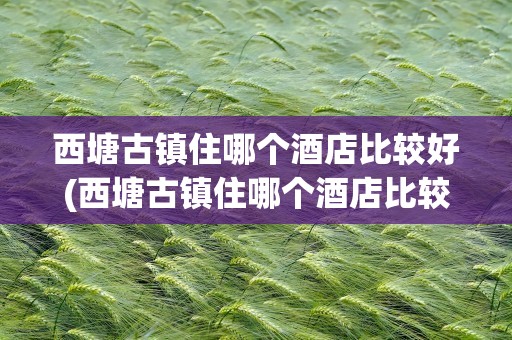 西塘古镇住哪个酒店比较好(西塘古镇住哪个酒店比较好点)