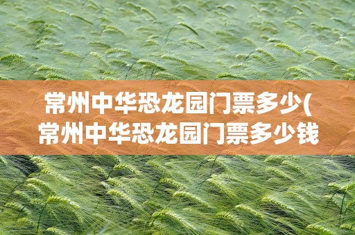 常州中华恐龙园门票多少(常州中华恐龙园门票多少钱)