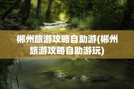 郴州旅游攻略自助游(郴州旅游攻略自助游玩)