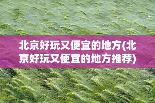 北京好玩又便宜的地方(北京好玩又便宜的地方推荐)
