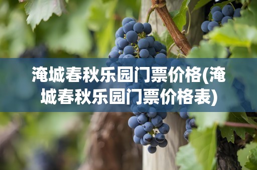 淹城春秋乐园门票价格(淹城春秋乐园门票价格表)