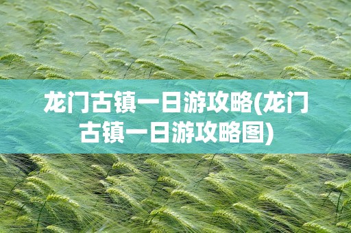 龙门古镇一日游攻略(龙门古镇一日游攻略图)