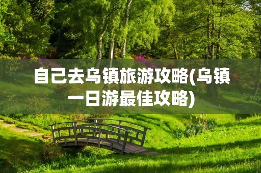 自己去乌镇旅游攻略(乌镇一日游最佳攻略)