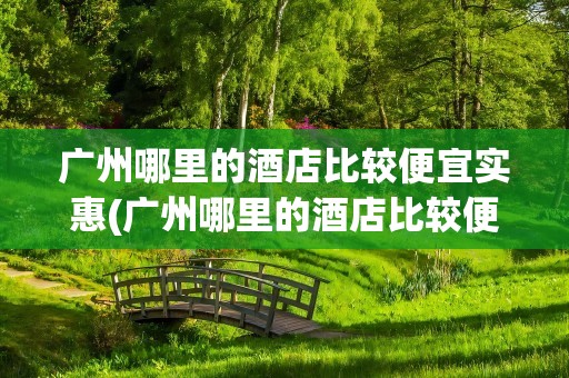 广州哪里的酒店比较便宜实惠(广州哪里的酒店比较便宜实惠点)
