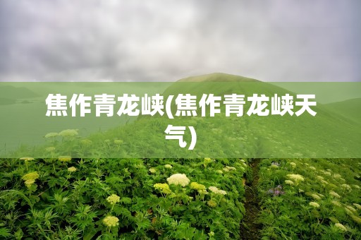 焦作青龙峡(焦作青龙峡天气)