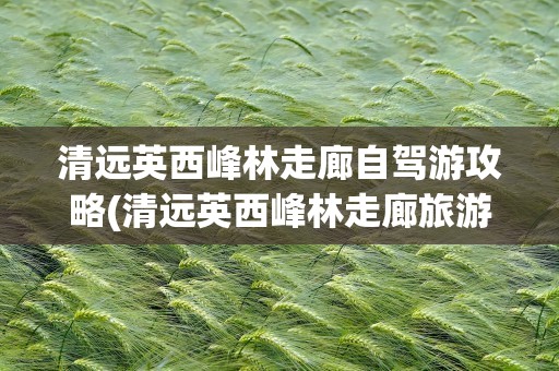 清远英西峰林走廊自驾游攻略(清远英西峰林走廊旅游)
