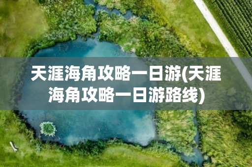 天涯海角攻略一日游(天涯海角攻略一日游路线)