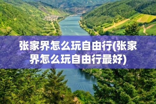 张家界怎么玩自由行(张家界怎么玩自由行最好)