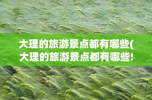 大理的旅游景点都有哪些(大理的旅游景点都有哪些!)