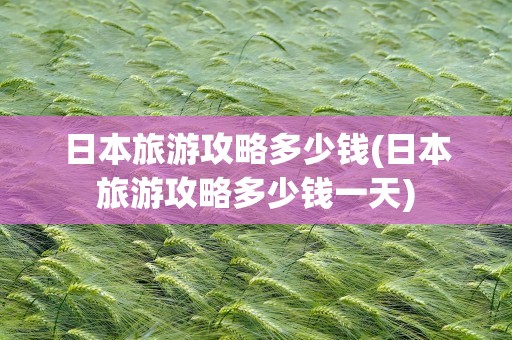 日本旅游攻略多少钱(日本旅游攻略多少钱一天)