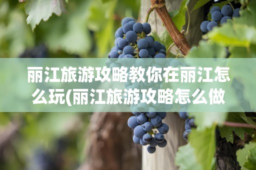 丽江旅游攻略教你在丽江怎么玩(丽江旅游攻略怎么做)