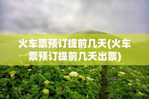 火车票预订提前几天(火车票预订提前几天出票)