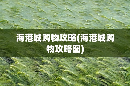 海港城购物攻略(海港城购物攻略图)