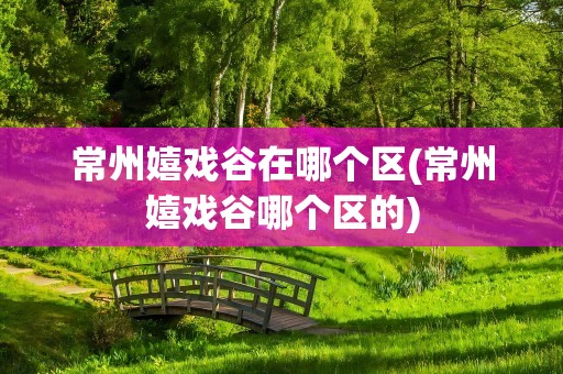 常州嬉戏谷在哪个区(常州嬉戏谷哪个区的)