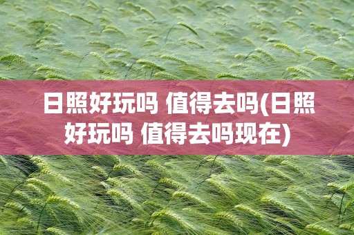 日照好玩吗 值得去吗(日照好玩吗 值得去吗现在)
