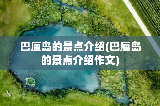 巴厘岛的景点介绍(巴厘岛的景点介绍作文)