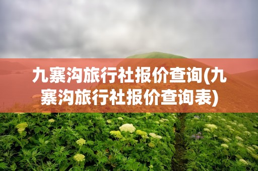 九寨沟旅行社报价查询(九寨沟旅行社报价查询表)