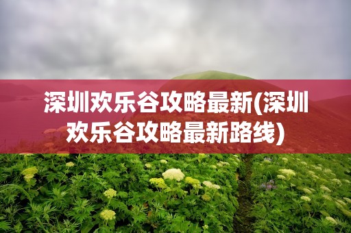 深圳欢乐谷攻略最新(深圳欢乐谷攻略最新路线)
