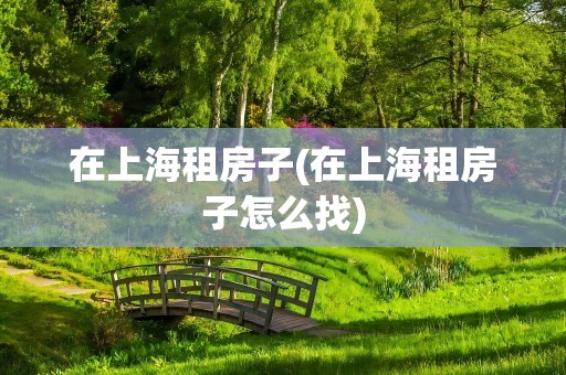 在上海租房子(在上海租房子怎么找)