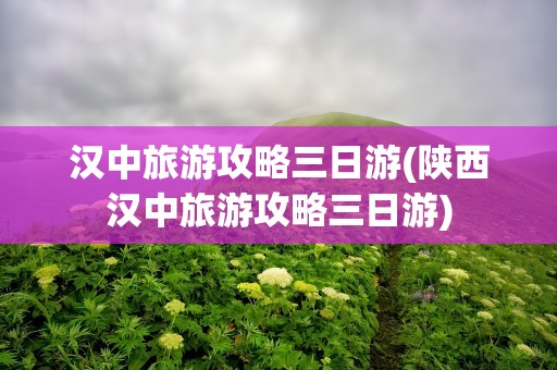 汉中旅游攻略三日游(陕西汉中旅游攻略三日游)