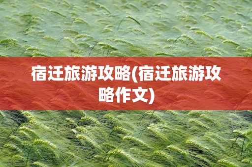 宿迁旅游攻略(宿迁旅游攻略作文)