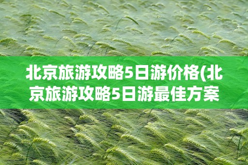 北京旅游攻略5日游价格(北京旅游攻略5日游最佳方案)