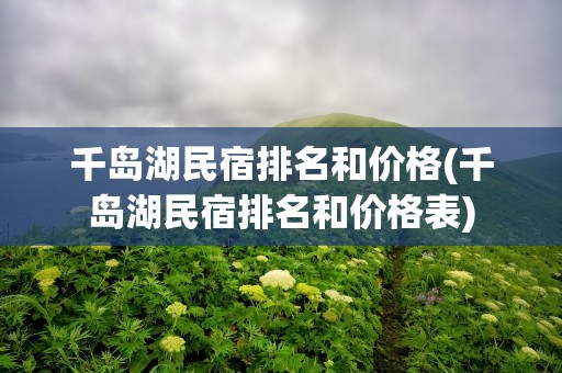 千岛湖民宿排名和价格(千岛湖民宿排名和价格表)