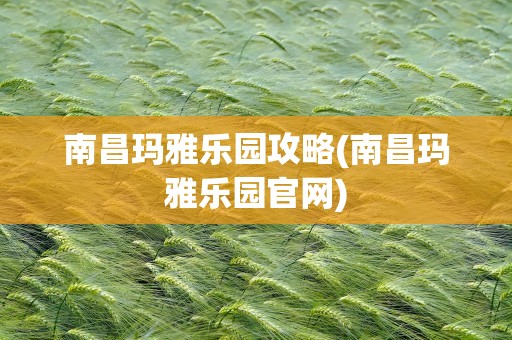 南昌玛雅乐园攻略(南昌玛雅乐园官网)