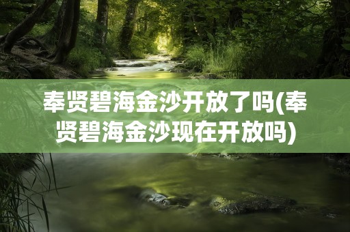 奉贤碧海金沙开放了吗(奉贤碧海金沙现在开放吗)