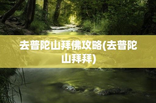 去普陀山拜佛攻略(去普陀山拜拜)
