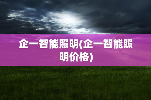 企一智能照明(企一智能照明价格)
