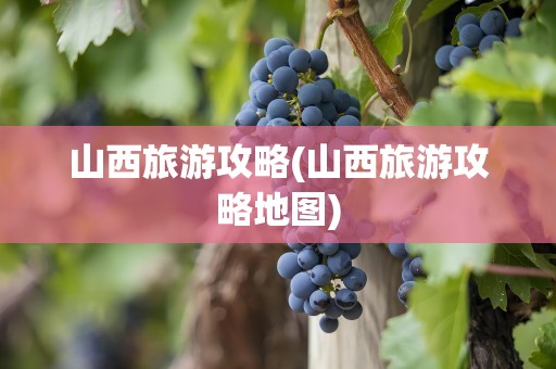 山西旅游攻略(山西旅游攻略地图)