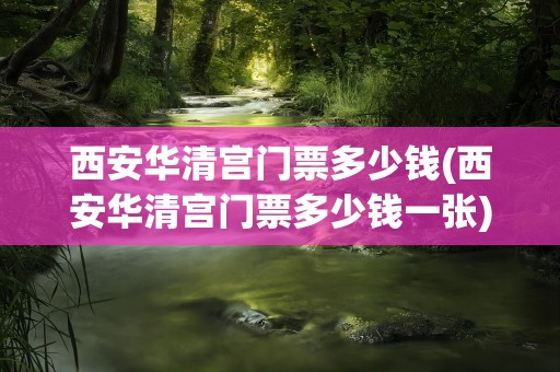 西安华清宫门票多少钱(西安华清宫门票多少钱一张)