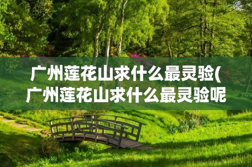 广州莲花山求什么最灵验(广州莲花山求什么最灵验呢)