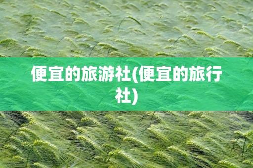 便宜的旅游社(便宜的旅行社)