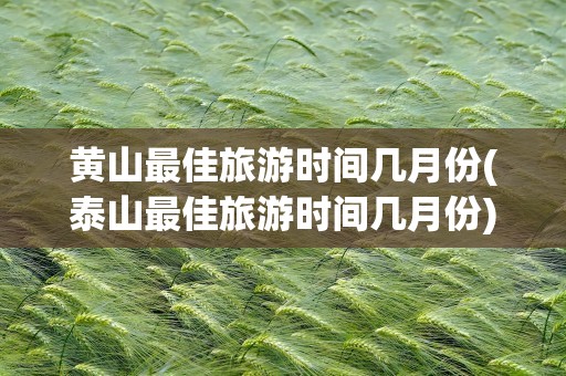 黄山最佳旅游时间几月份(泰山最佳旅游时间几月份)